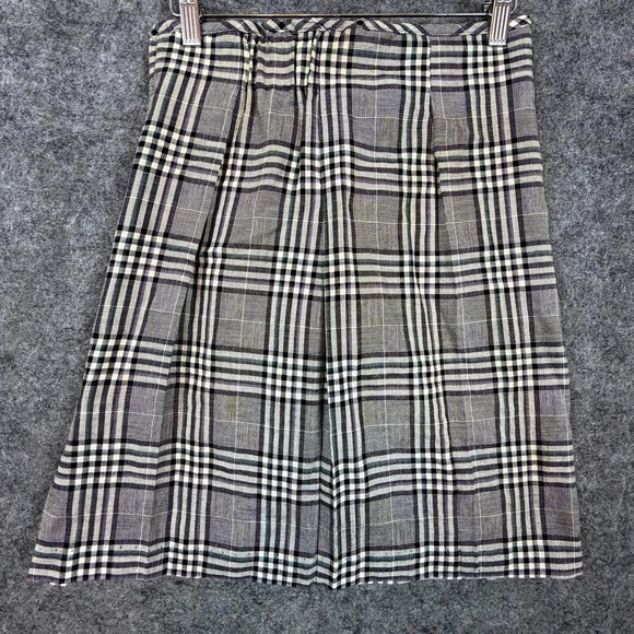 Mixed Blues Dresses & Skirts - Vintage Mixed Blues A-Line Skirt‎ Womens 11 Black White Plaid Pleated Preppy 90s